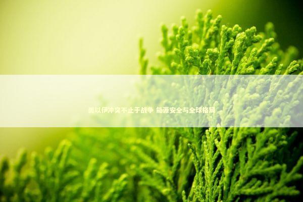 美以伊冲突不止于战争 能源安全与全球格局 新闻