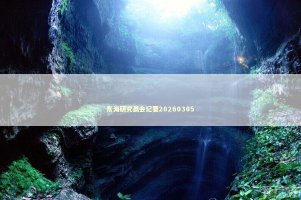 东海研究晨会纪要20260305 新闻